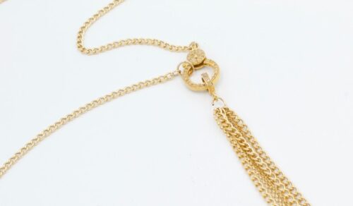 Cable Chain Lariat with Diamond Clasp