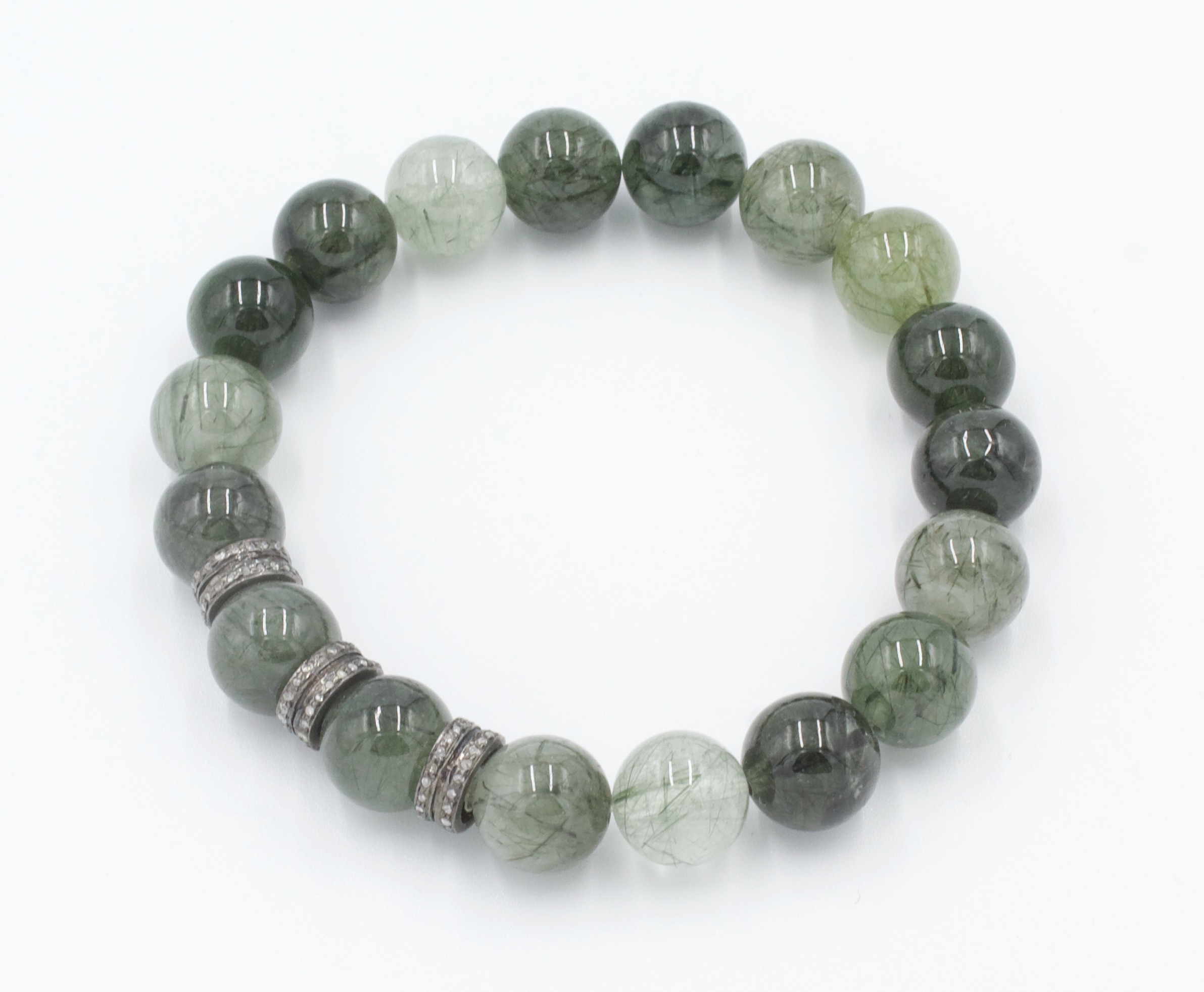 Green Adventure . Pave Diamond Rondels. Bracelet – Jewelry by Candy